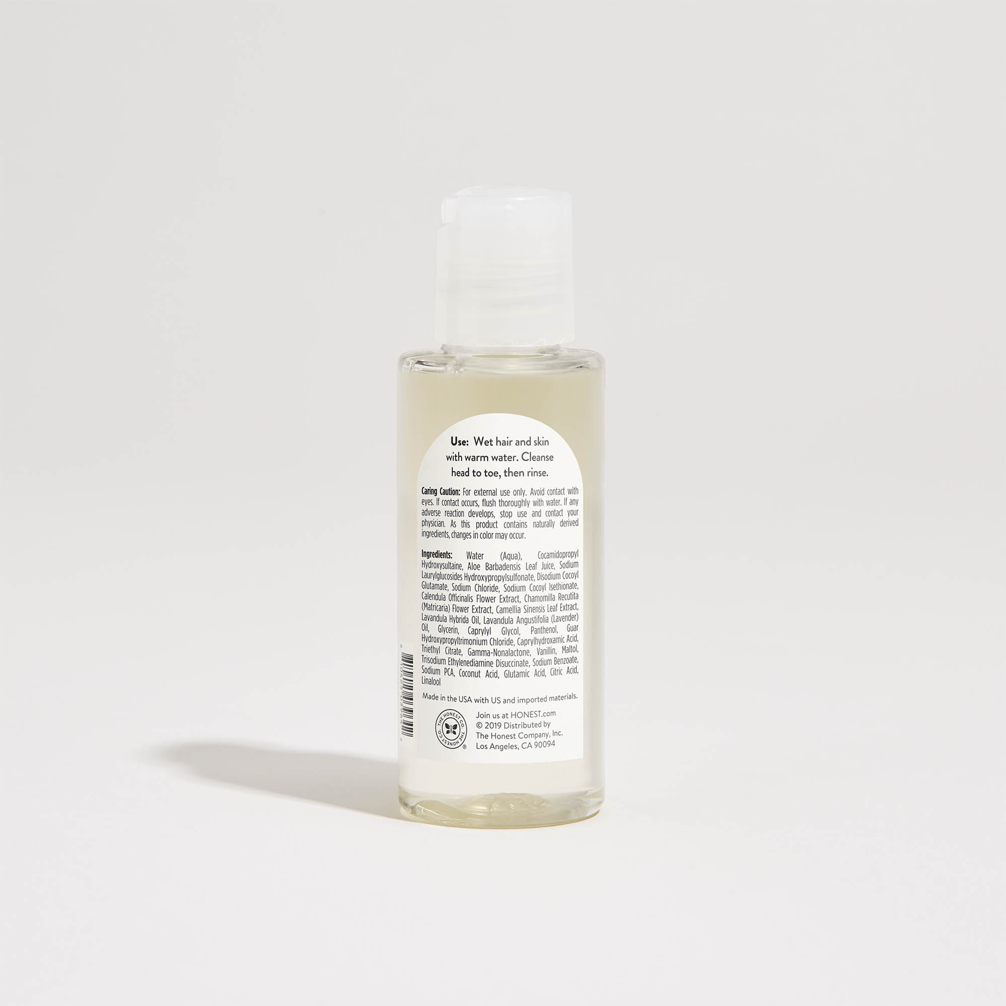 Lavender Scented Shampoo + Body Wash, back of product